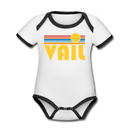 Vail, Colorado Baby Bodysuit - Organic Retro Sun Vail Baby Bodysuit - white/black