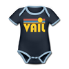 Vail, Colorado Baby Bodysuit - Organic Retro Sun Vail Baby Bodysuit - navy/sky