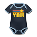 Vail, Colorado Baby Bodysuit - Organic Retro Sun Vail Baby Bodysuit - navy/sky
