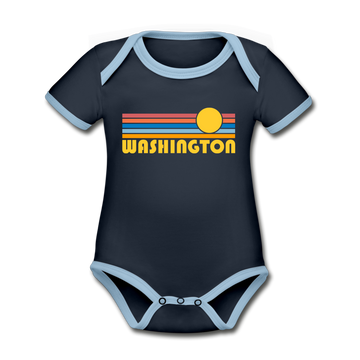 Washington Baby Bodysuit - Organic Retro Sun Washington Baby Bodysuit - navy/sky