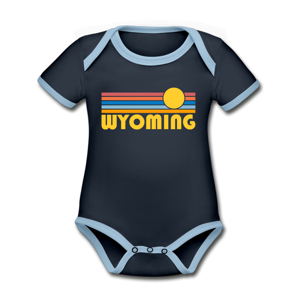 Wyoming Baby Bodysuit - Organic Retro Sun Wyoming Baby Bodysuit - navy/sky
