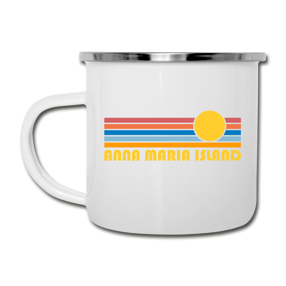 Anna Maria Island, Florida Camp Mug - Retro Sun Anna Maria Island Mug - white