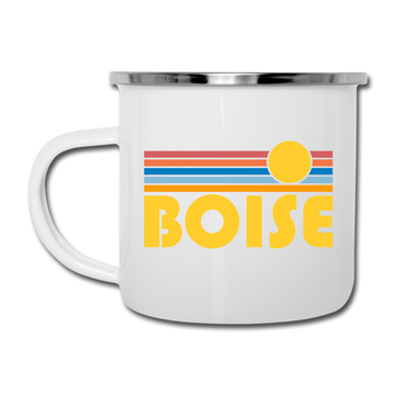 Boise, Idaho Camp Mug - Retro Sun Boise Mug - white