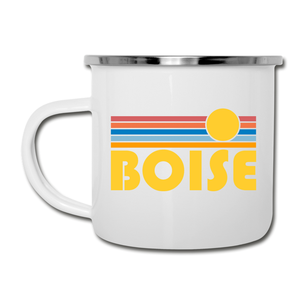 Boise, Idaho Camp Mug - Retro Sun Boise Mug - white