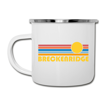 Breckenridge, Colorado Camp Mug - Retro Sun Breckenridge Mug - white