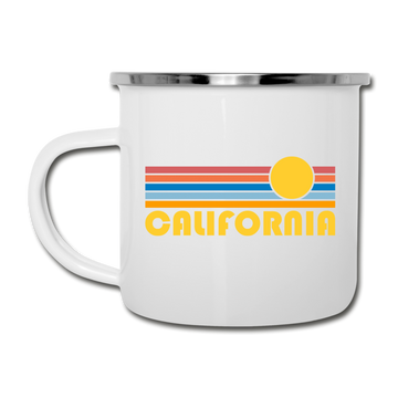 California Camp Mug - Retro Sun California Mug - white