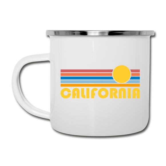 California Camp Mug - Retro Sun California Mug - white