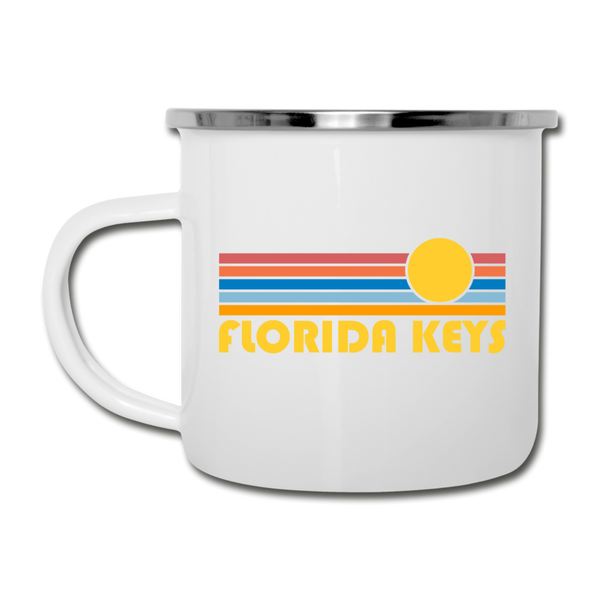 Florida Keys, Florida Camp Mug - Retro Sun Florida Keys Mug - white