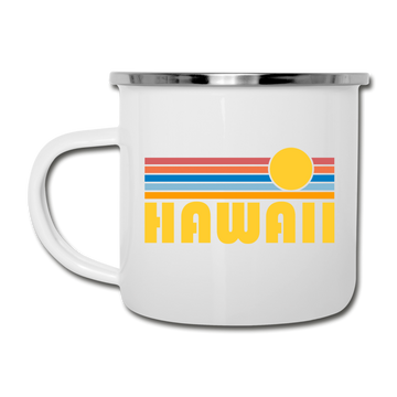 Hawaii Camp Mug - Retro Sun Hawaii Mug - white
