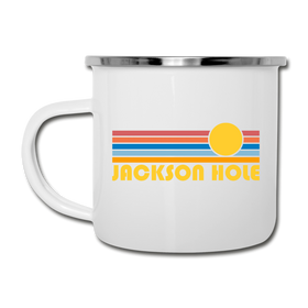 Jackson Hole, Wyoming Camp Mug - Retro Sun Jackson Hole Mug