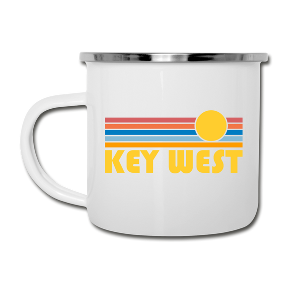 Key West, Florida Camp Mug - Retro Sun Key West Mug - white