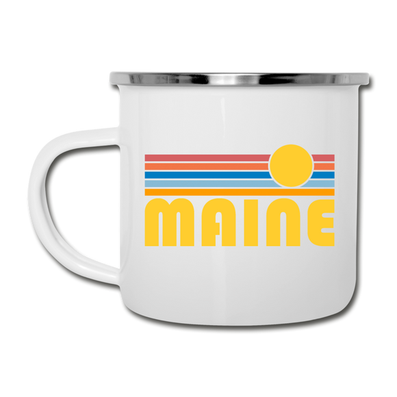 Maine Camp Mug - Retro Sun Maine Mug - white
