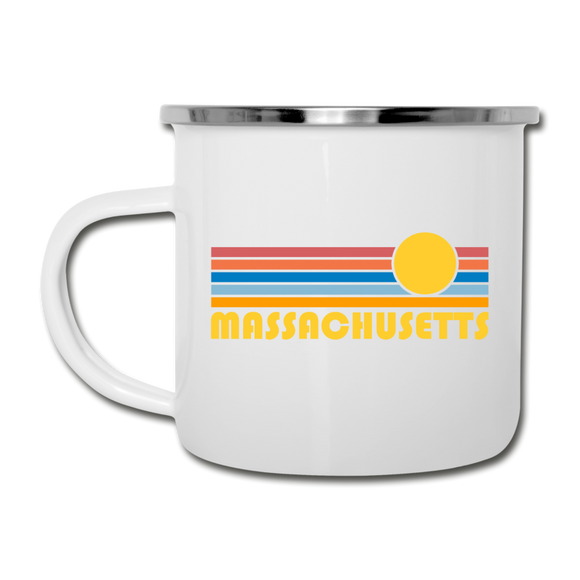 Massachusetts Camp Mug - Retro Sun Massachusetts Mug - white