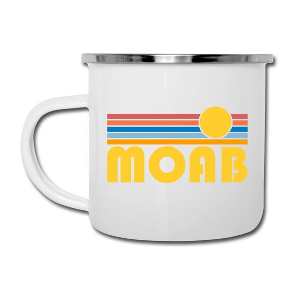 Moab, Utah Camp Mug - Retro Sun Moab Mug - white