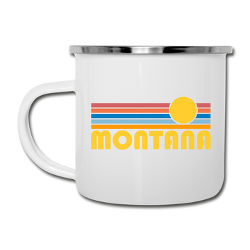 Montana Camp Mug - Retro Sun Montana Mug - white