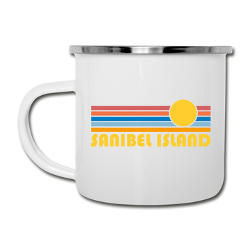 Sanibel Island, Florida Camp Mug - Retro Sun Sanibel Island Mug - white