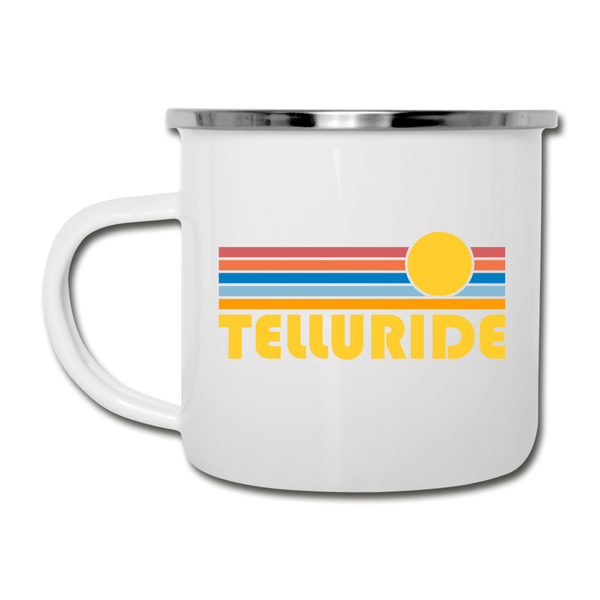 Telluride, Colorado Camp Mug - Retro Sun Telluride Mug - white