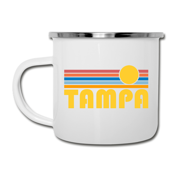 Tampa, Florida Camp Mug - Retro Sun Tampa Mug - white