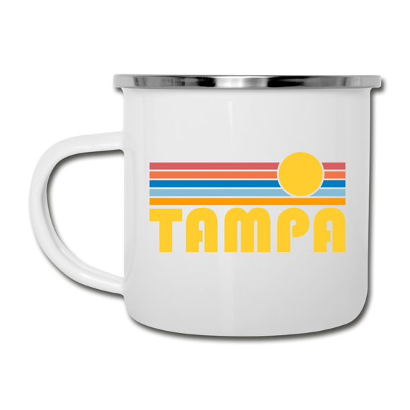 Tampa, Florida Camp Mug - Retro Sun Tampa Mug - white