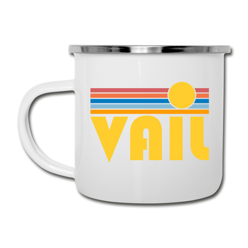 Vail, Colorado Camp Mug - Retro Sun Vail Mug - white