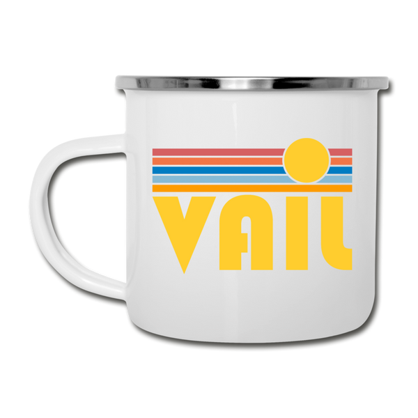 Vail, Colorado Camp Mug - Retro Sun Vail Mug - white