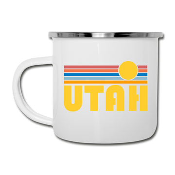 Utah Camp Mug - Retro Sun Utah Mug - white