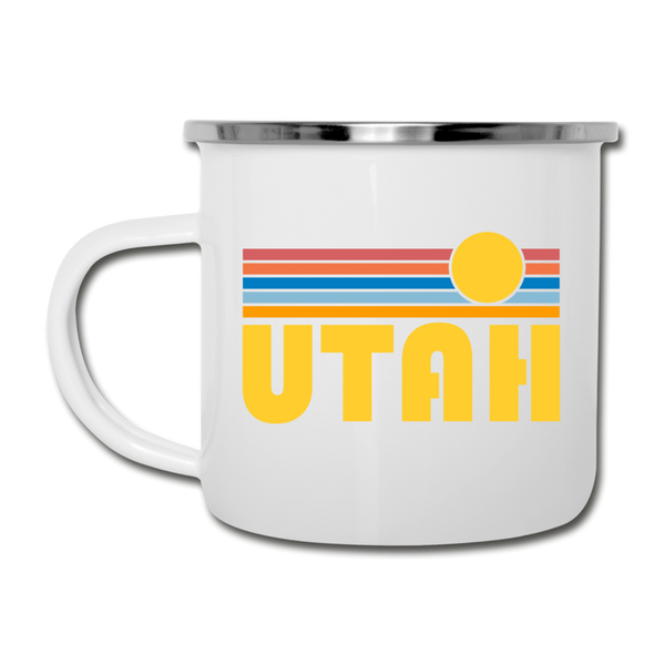 Utah Camp Mug - Retro Sun Utah Mug - white