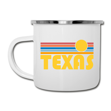Texas Camp Mug - Retro Sun Texas Mug - white