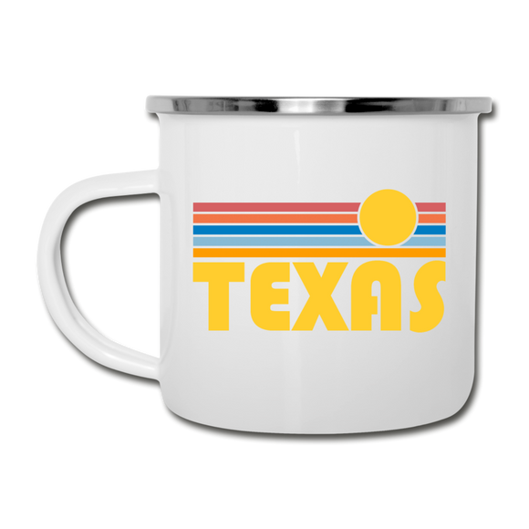 Texas Camp Mug - Retro Sun Texas Mug - white