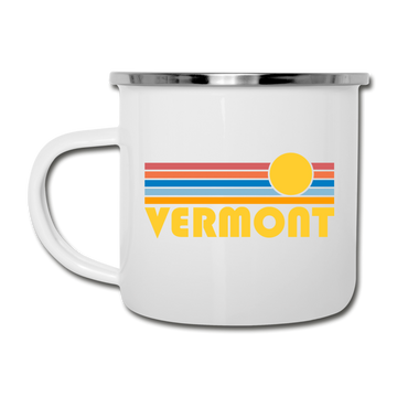 Vermont Camp Mug - Retro Sun Vermont Mug - white