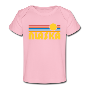 Alaska Baby T-Shirt - Organic Retro Sun Alaska Infant T-Shirt - light pink