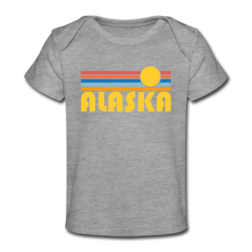 Alaska Baby T-Shirt - Organic Retro Sun Alaska Infant T-Shirt - heather gray