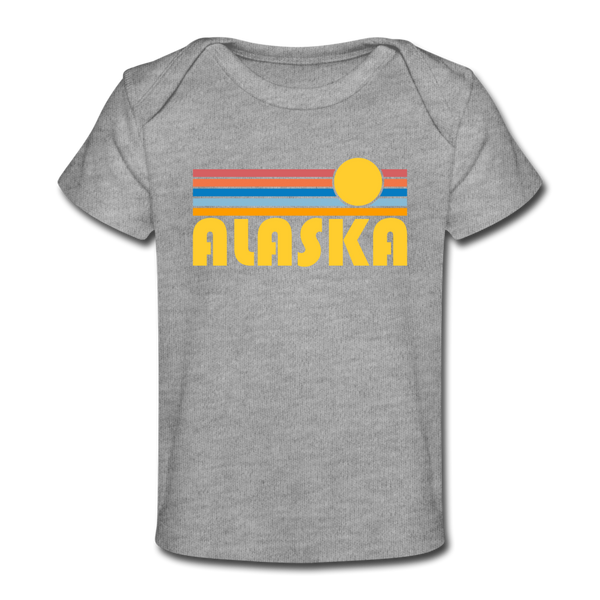 Alaska Baby T-Shirt - Organic Retro Sun Alaska Infant T-Shirt - heather gray