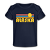 Alaska Baby T-Shirt - Organic Retro Sun Alaska Infant T-Shirt - dark navy