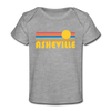 Asheville, North Carolina Baby T-Shirt - Organic Retro Sun Asheville Infant T-Shirt - heather gray