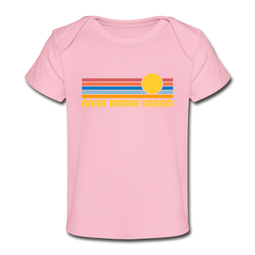 Anna Maria Island, Florida Baby T-Shirt - Organic Retro Sun Anna Maria Island Infant T-Shirt - light pink