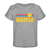 Austin, Texas Baby T-Shirt - Organic Retro Sun Austin Infant T-Shirt - heather gray