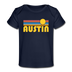 Austin, Texas Baby T-Shirt - Organic Retro Sun Austin Infant T-Shirt - dark navy