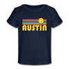 Austin, Texas Baby T-Shirt - Organic Retro Sun Austin Infant T-Shirt - dark navy