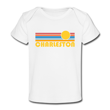 Charleston, South Carolina Baby T-Shirt - Organic Retro Sun Charleston Infant T-Shirt - white