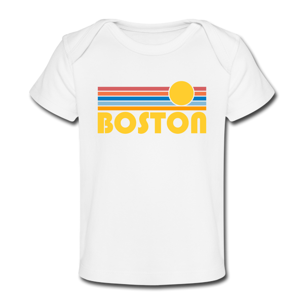 Boston, Massachusetts Baby T-Shirt - Organic Retro Sun Boston Infant T-Shirt - white