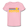 Boston, Massachusetts Baby T-Shirt - Organic Retro Sun Boston Infant T-Shirt - light pink