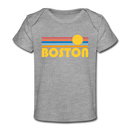 Boston, Massachusetts Baby T-Shirt - Organic Retro Sun Boston Infant T-Shirt - heather gray