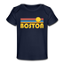 Boston, Massachusetts Baby T-Shirt - Organic Retro Sun Boston Infant T-Shirt - dark navy
