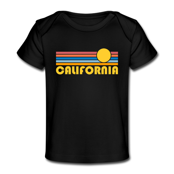 California Baby T-Shirt - Organic Retro Sun California Infant T-Shirt - black