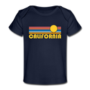 California Baby T-Shirt - Organic Retro Sun California Infant T-Shirt - dark navy