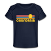 California Baby T-Shirt - Organic Retro Sun California Infant T-Shirt - dark navy