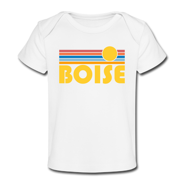Boise, Idaho Baby T-Shirt - Organic Retro Sun Boise Infant T-Shirt - white
