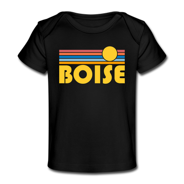 Boise, Idaho Baby T-Shirt - Organic Retro Sun Boise Infant T-Shirt - black