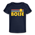 Boise, Idaho Baby T-Shirt - Organic Retro Sun Boise Infant T-Shirt - dark navy
